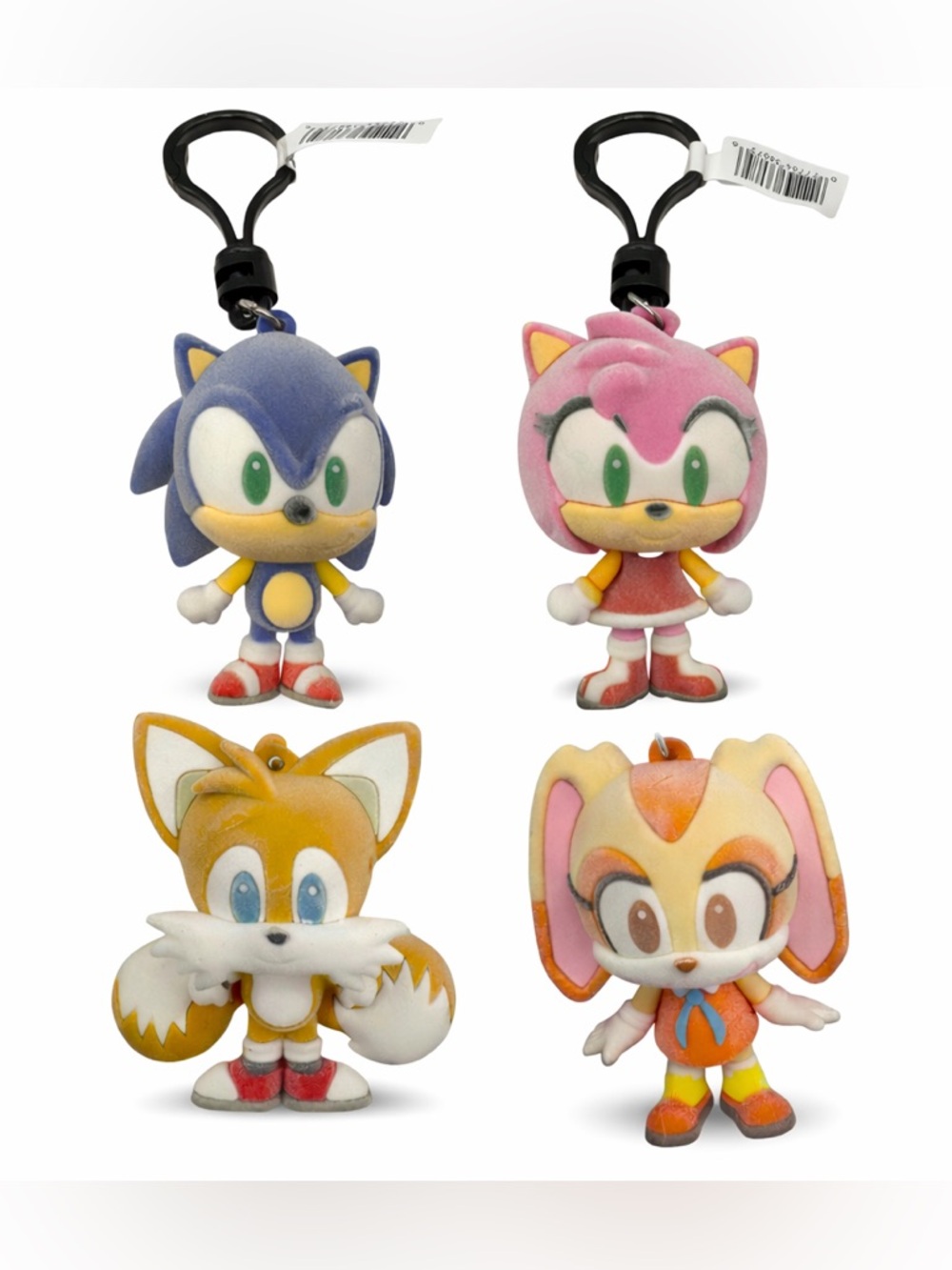 Sonic Bag Clip Bundle Sonic Tails Amy Cream 3D Foam Figural Series 5